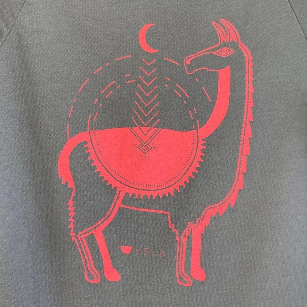 Next Level Apparel • Gray Sweatshirt with Hot Pink Llama Design • Small